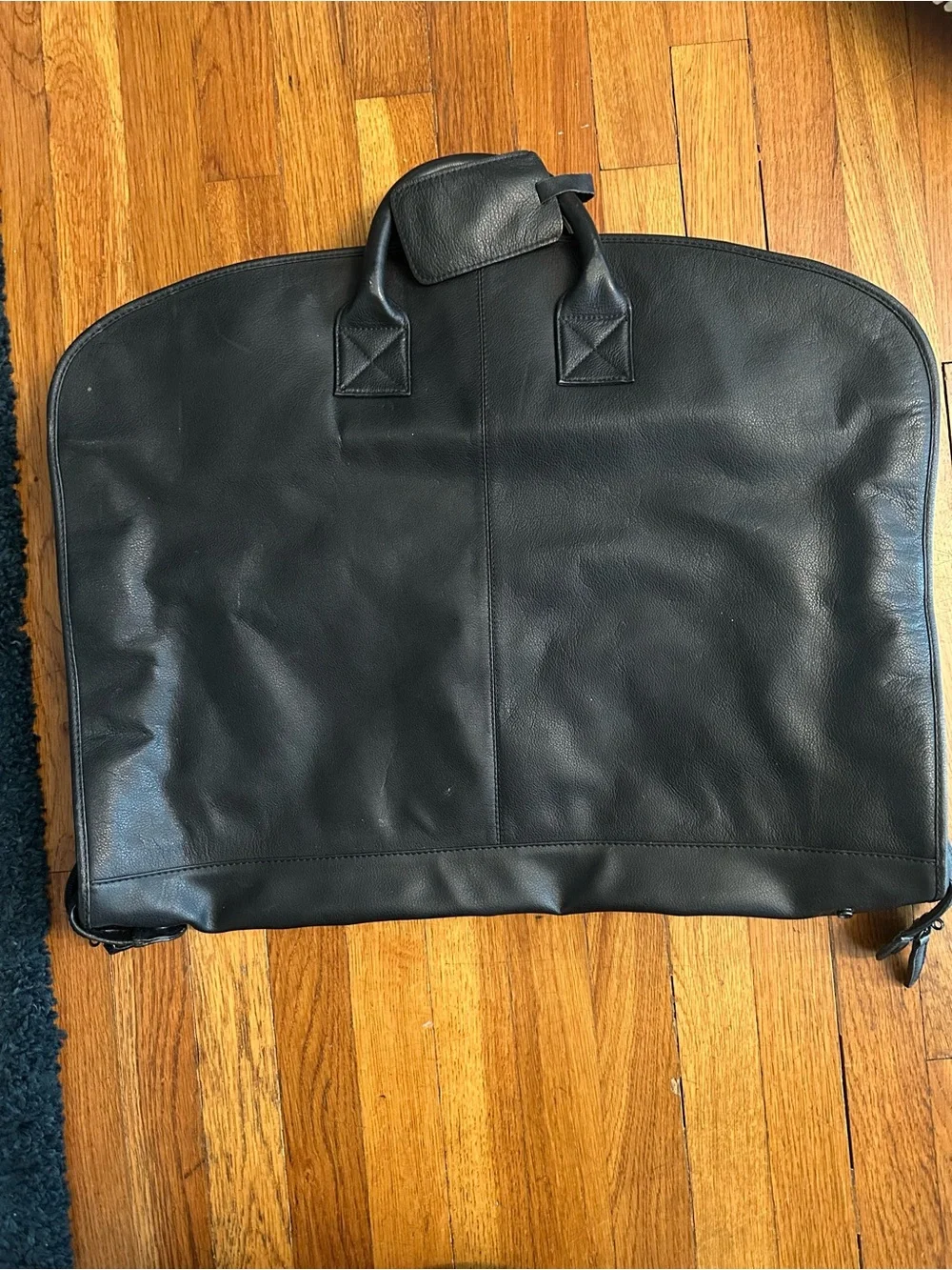 Vintage London Fog Black Leather Garment Bag - Mens Travel Bag
